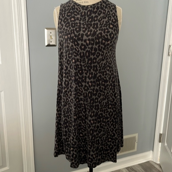 Chiffon Leopard Print Ruffled Swing Dress for Women